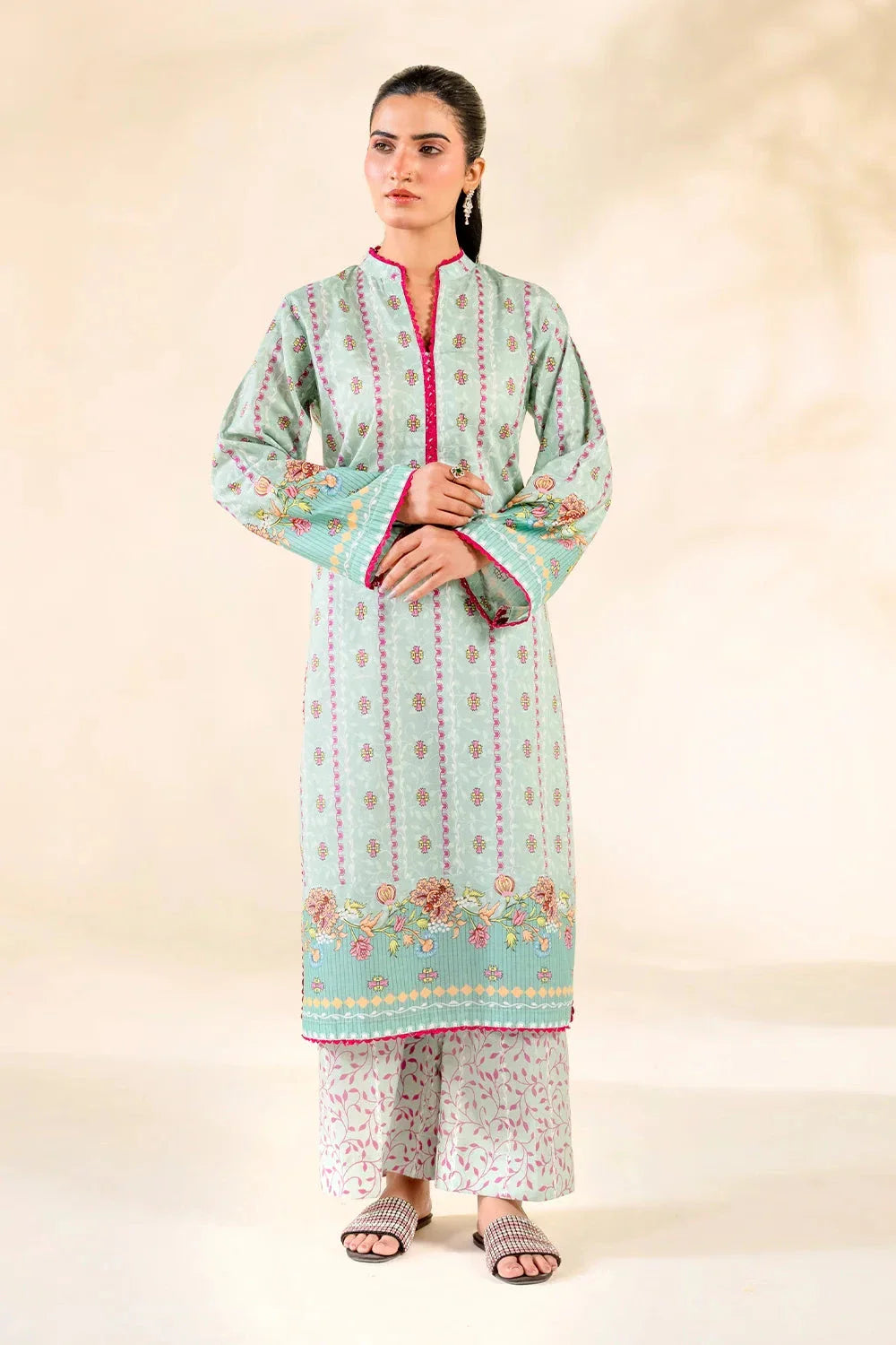 2PC Stitched Printed Lawn Shirt & Trouser | RTW-KST-3852 Printed KHAS STORES 