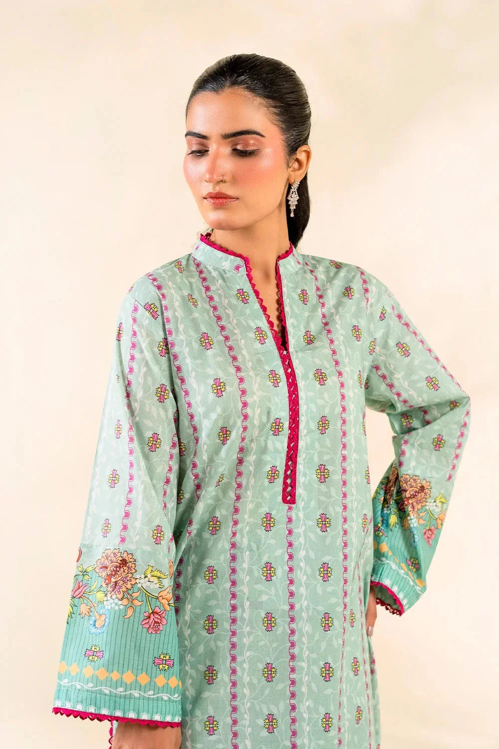 2PC Stitched Printed Lawn Shirt & Trouser | RTW-KST-3852 Printed KHAS STORES 