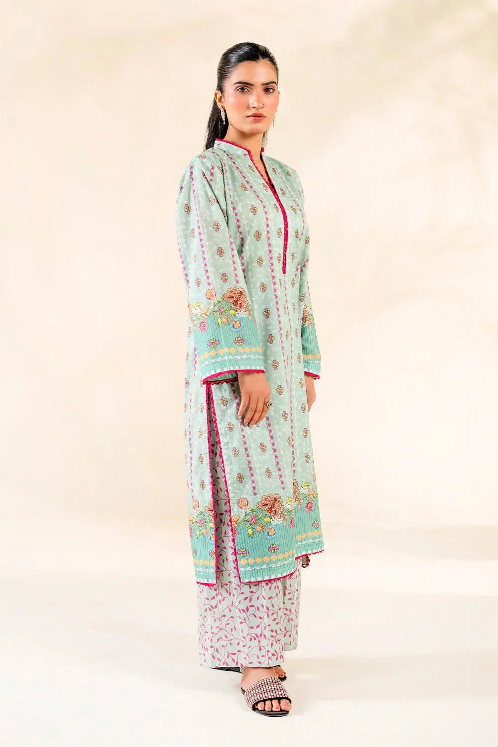 2PC Stitched Printed Lawn Shirt & Trouser | RTW-KST-3852 Printed KHAS STORES 