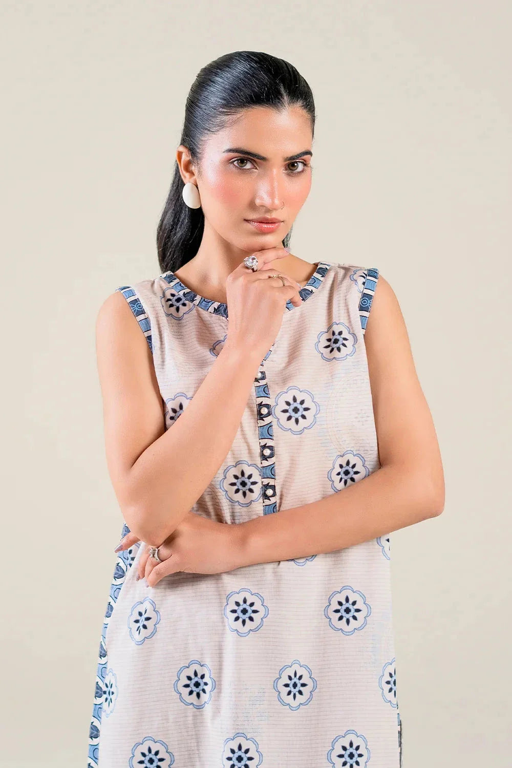 2PC Stitched Printed Lawn Shirt & Trouser | RTW-KST-3853 Printed KHAS STORES 