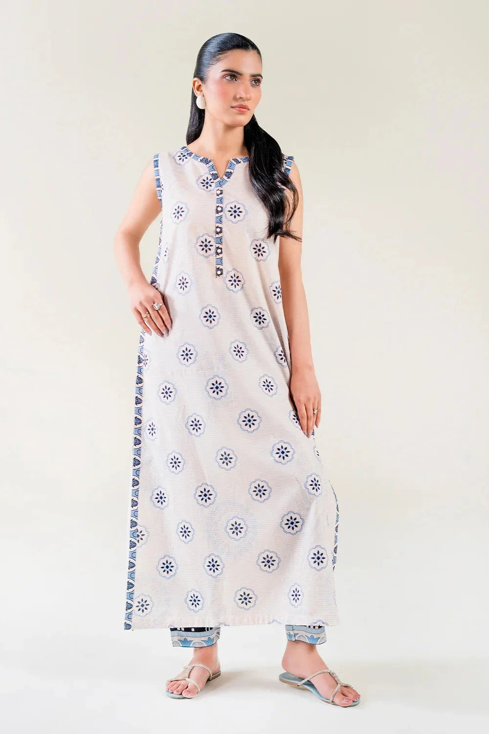 2PC Stitched Printed Lawn Shirt & Trouser | RTW-KST-3853 Printed KHAS STORES 