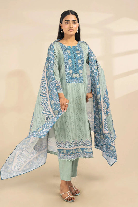 2PC Unstitched Printed Lawn Shirt and Dupatta KSD-3390 Printed KHAS STORES 