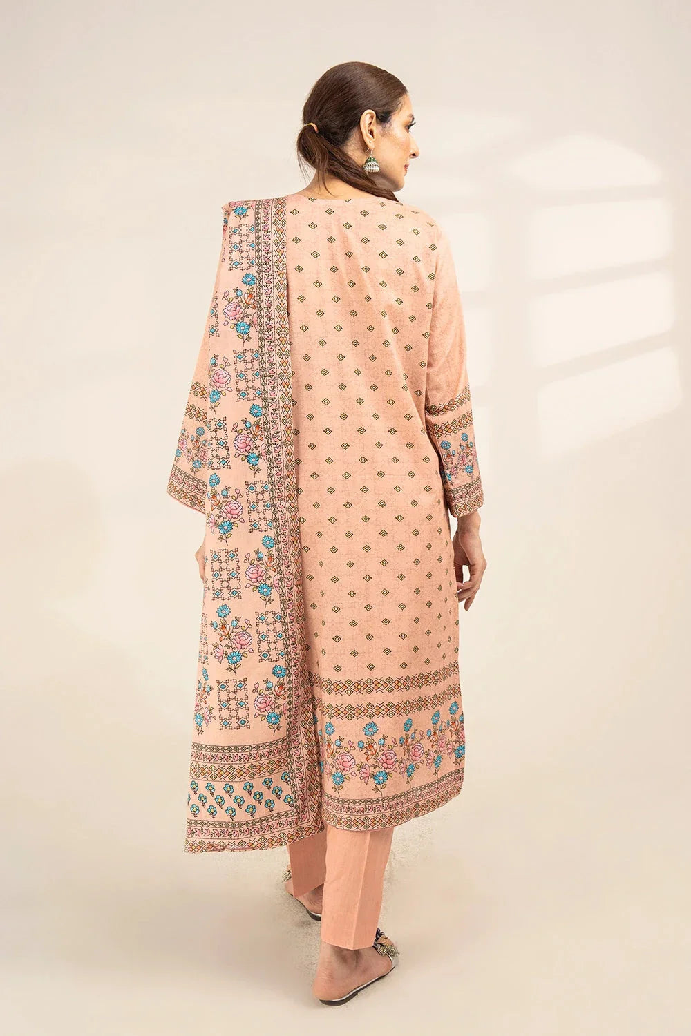 2PC Unstitched Printed Lawn Shirt and Dupatta KSD-3392 Printed KHAS STORES 