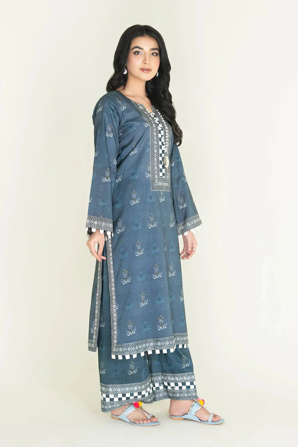 2PC Unstitched Printed Lawn Shirt and Trouser I KST-3833 Printed KHAS STORES 