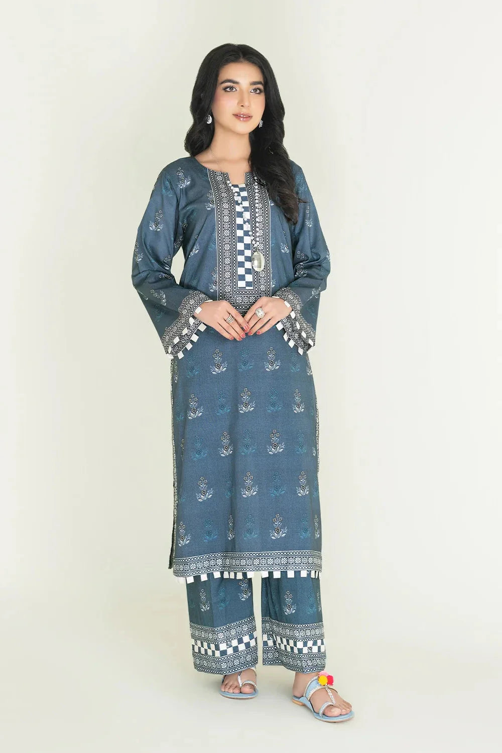 2PC Unstitched Printed Lawn Shirt and Trouser I KST-3833 Printed KHAS STORES 