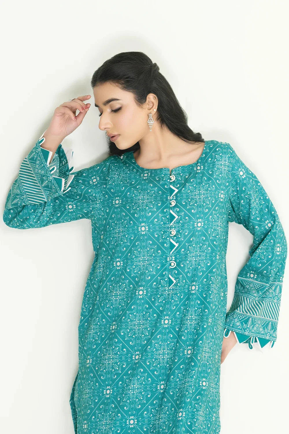 2PC Unstitched Printed Lawn Shirt and Trouser I KST-3835 Printed KHAS STORES 