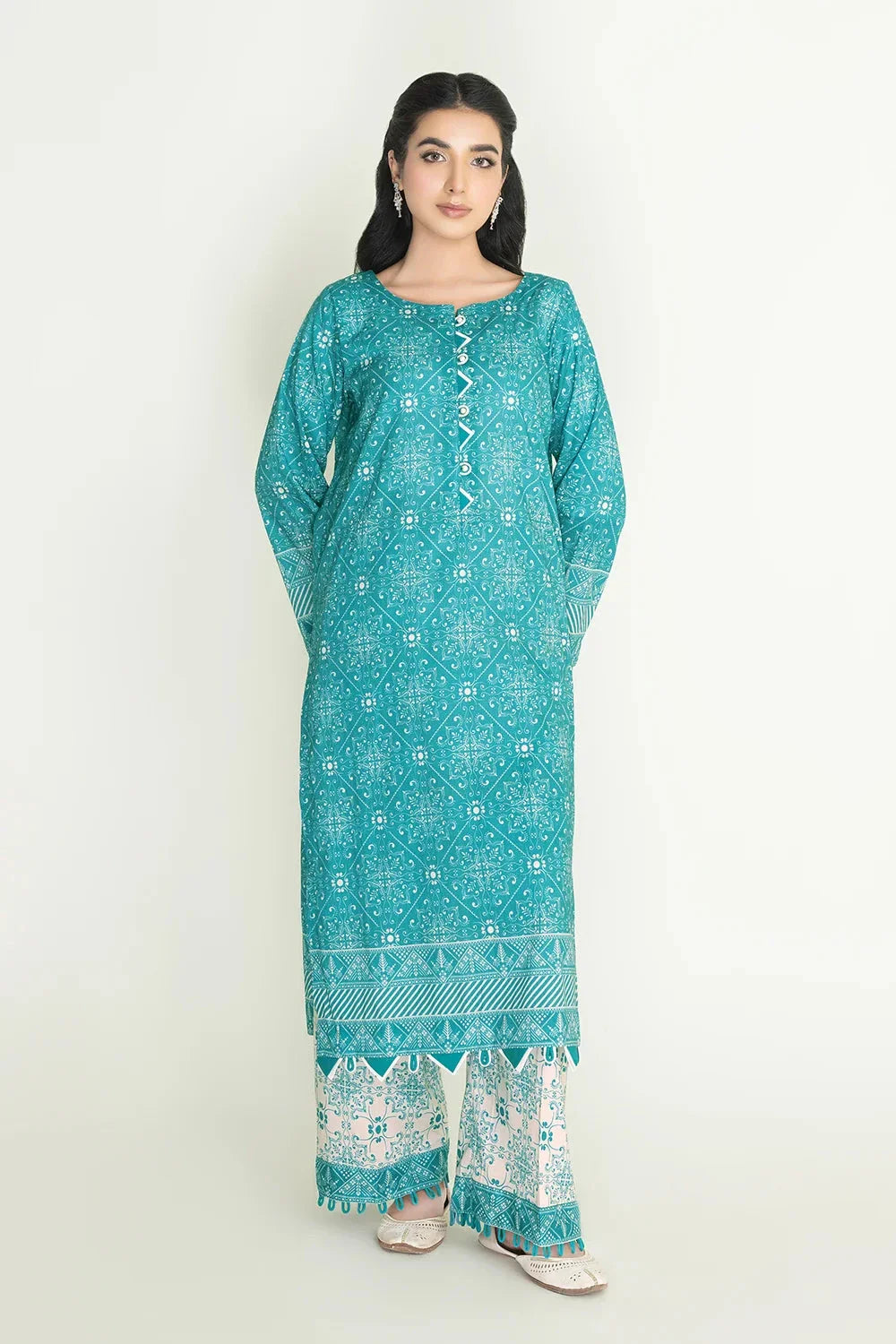 2PC Unstitched Printed Lawn Shirt and Trouser I KST-3835 Printed KHAS STORES 
