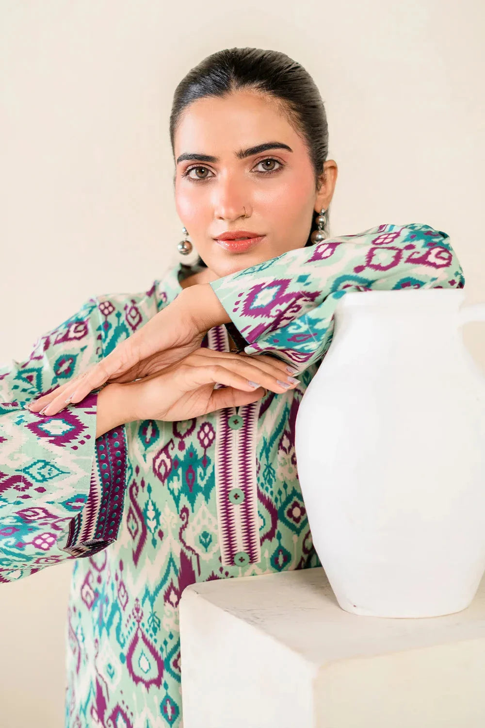 2PC Unstitched Printed Lawn Shirt and Trouser I KST-3841 Printed KHAS STORES 
