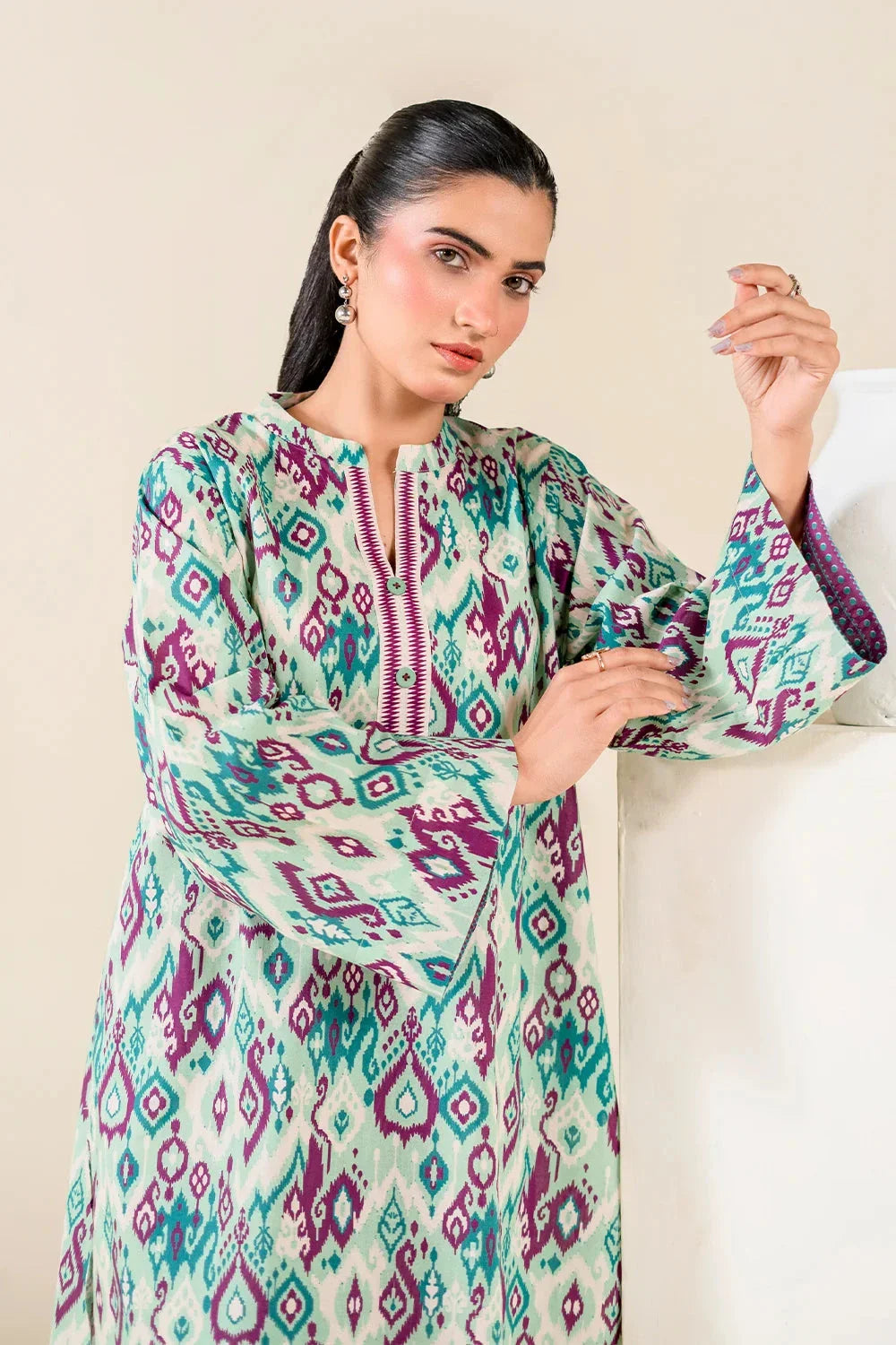 2PC Unstitched Printed Lawn Shirt and Trouser I KST-3841 Printed KHAS STORES 