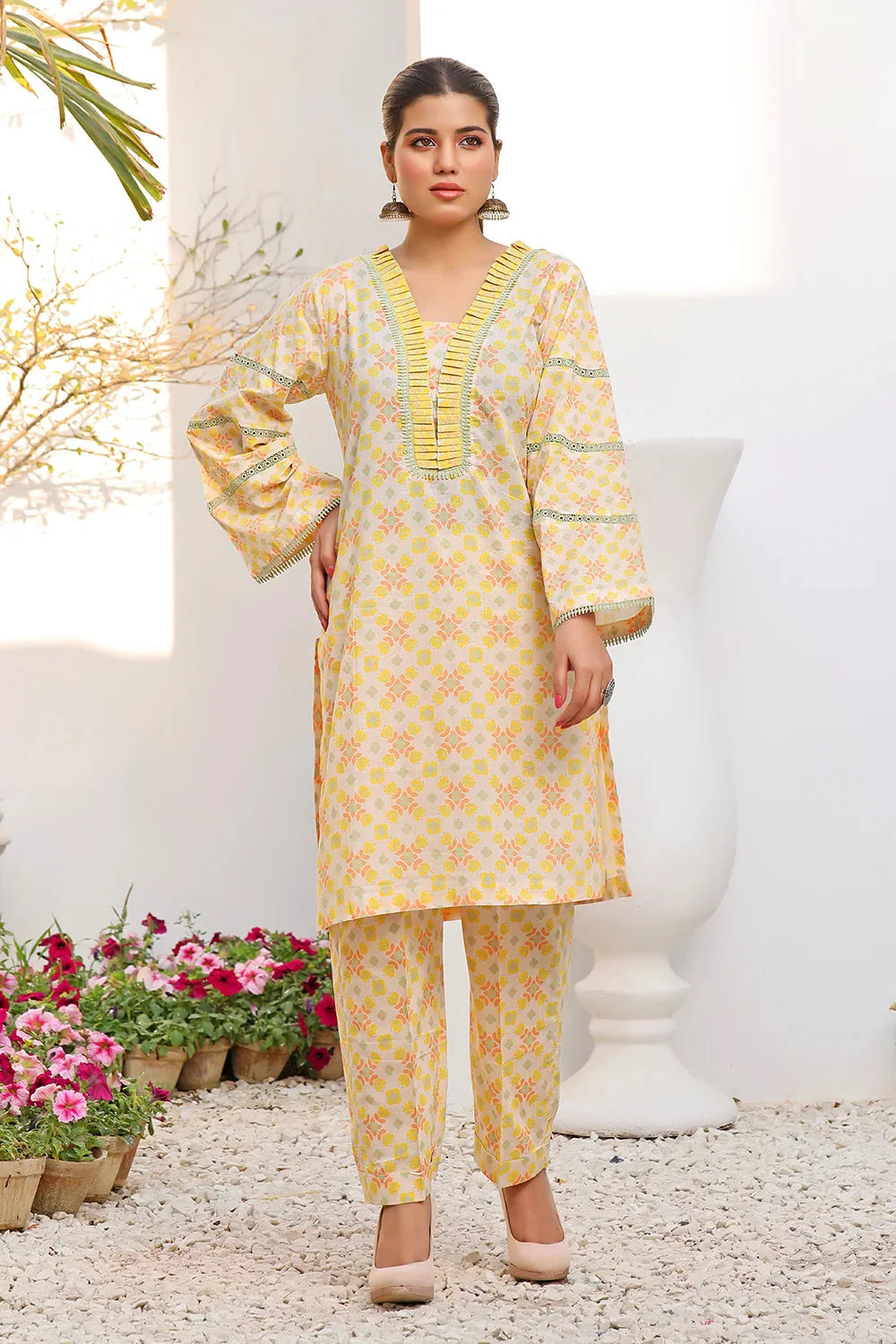 2PC Unstitched Printed Lawn Shirt and Trouser KST-2490 Printed KHAS STORES 