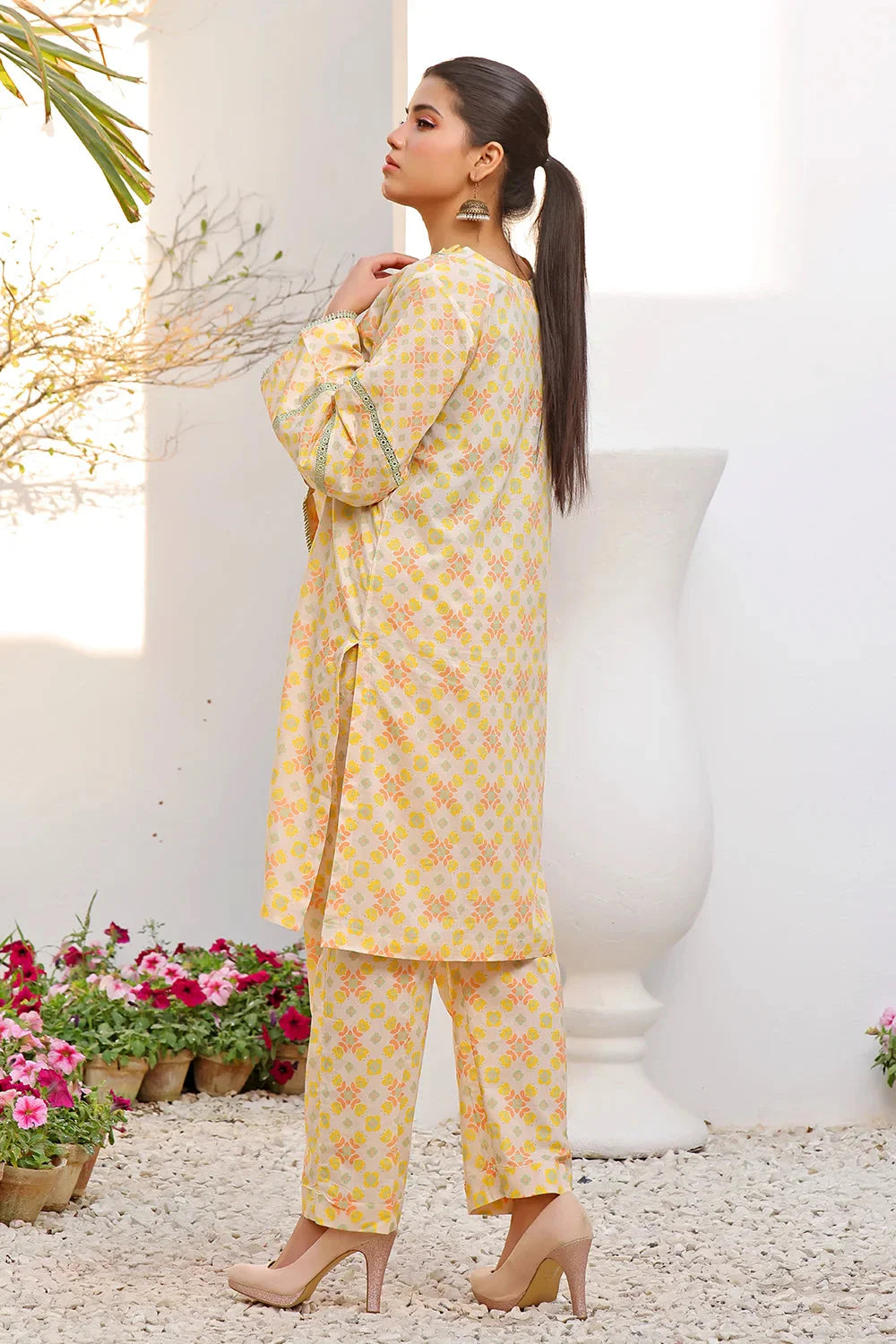 2PC Unstitched Printed Lawn Shirt and Trouser KST-2490 Printed KHAS STORES 