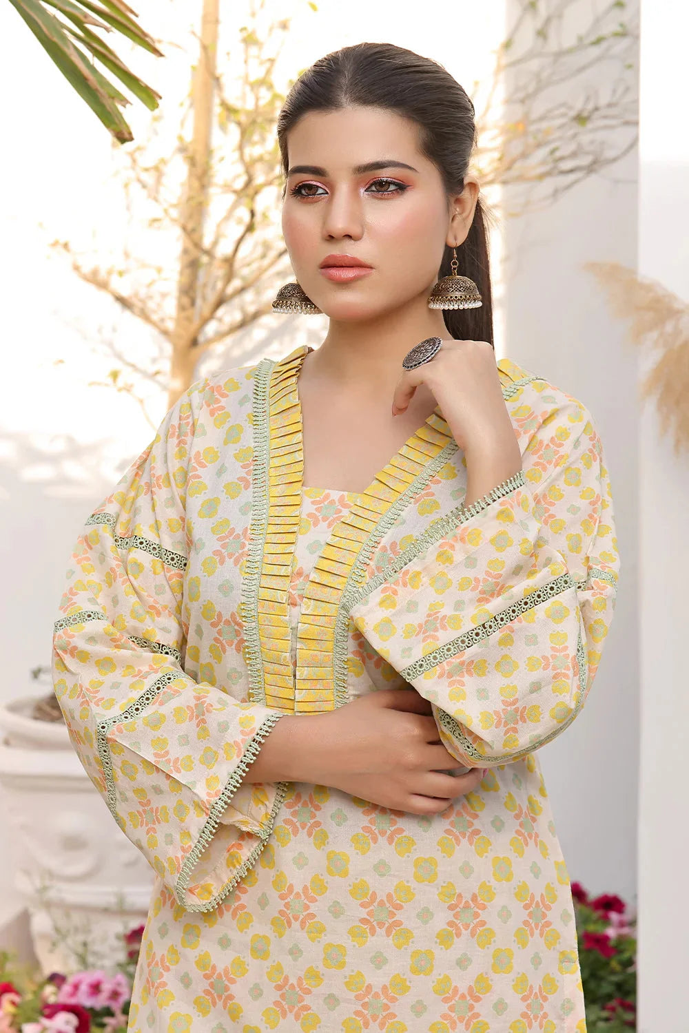 2PC Unstitched Printed Lawn Shirt and Trouser KST-2490 Printed KHAS STORES 