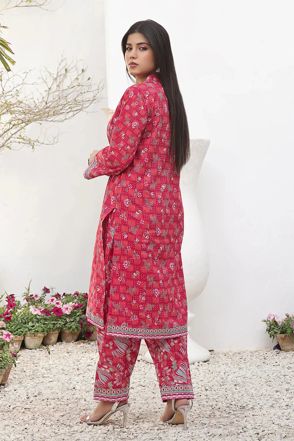 2PC Unstitched Printed Lawn Shirt and Trouser KST-2492 Printed KHAS STORES 