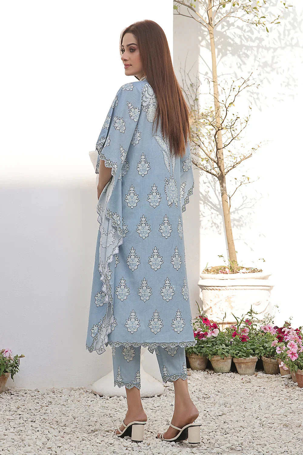 2PC Unstitched Printed Lawn Shirt and Trouser KST-2493 Printed KHAS STORES 