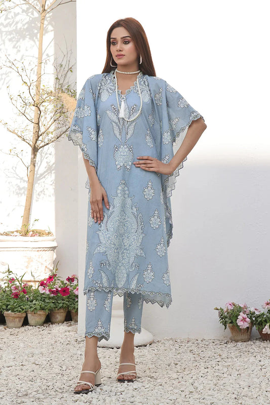 2PC Unstitched Printed Lawn Shirt and Trouser KST-2493 Printed KHAS STORES 