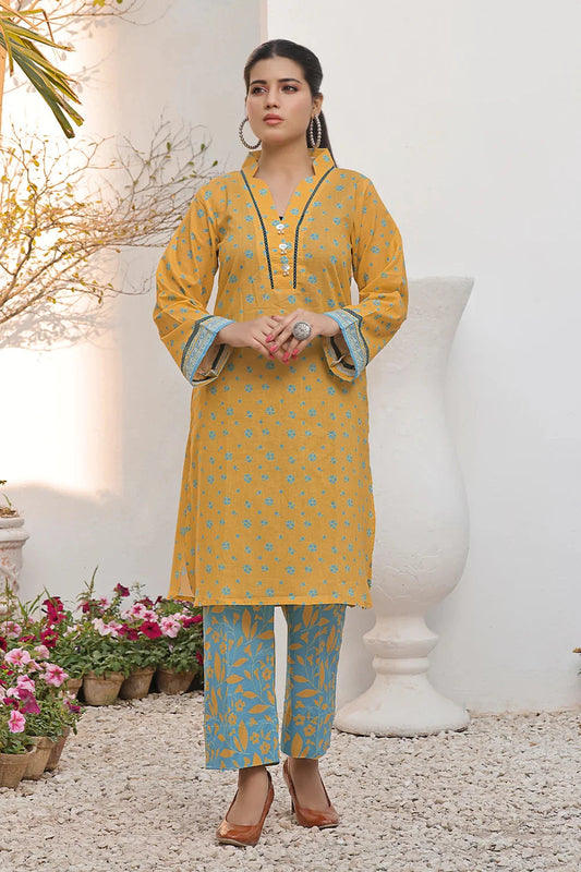 2PC Unstitched Printed Lawn Shirt and Trouser KST-2579 Printed KHAS STORES 