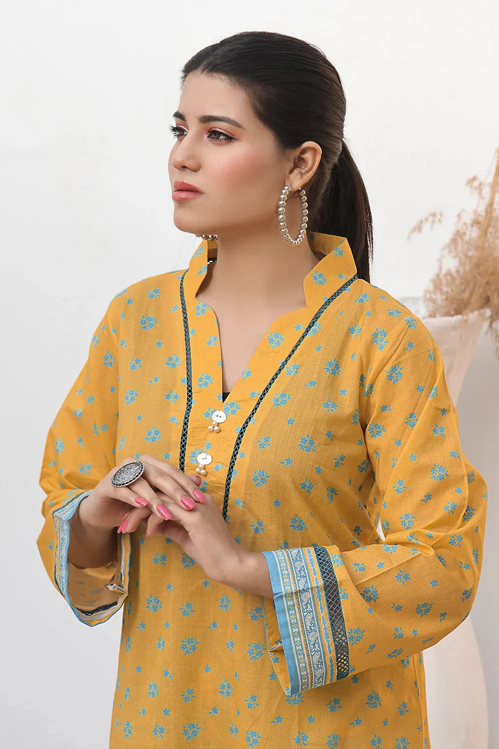 2PC Unstitched Printed Lawn Shirt and Trouser KST-2579 Printed KHAS STORES 