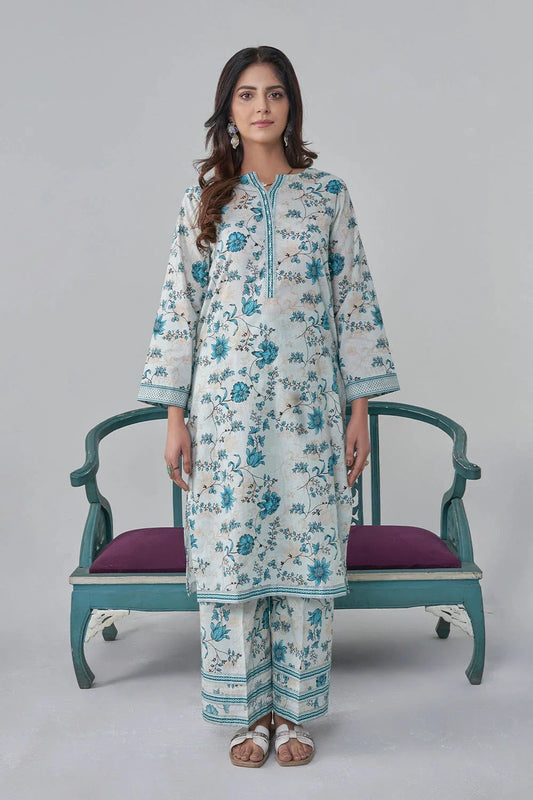 2PC Unstitched Printed Lawn Shirt and Trouser KST-3124 Printed KHAS STORES 