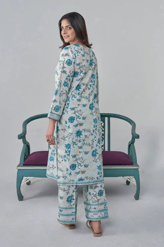 2PC Unstitched Printed Lawn Shirt and Trouser KST-3124 Printed KHAS STORES 