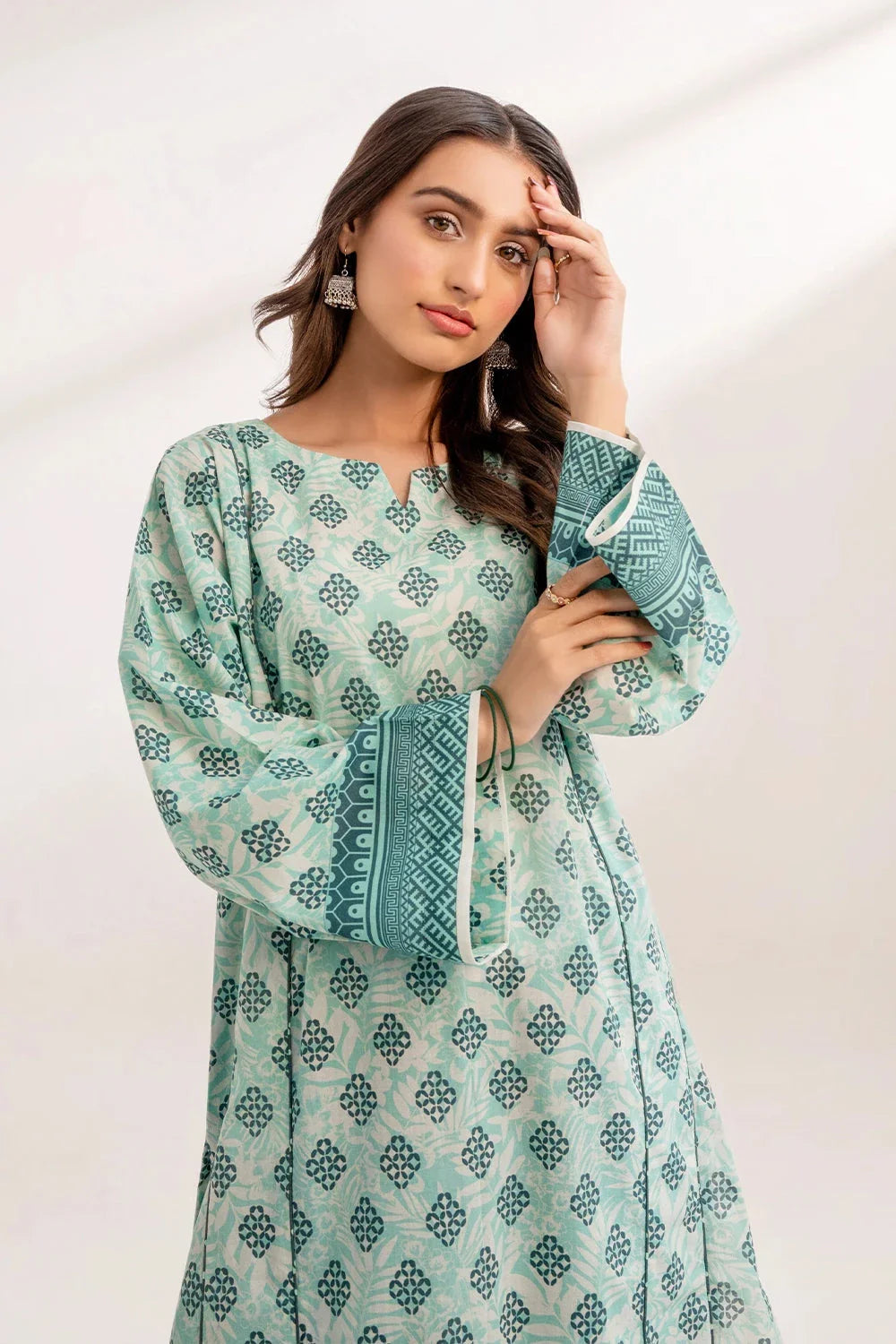 2PC Unstitched Printed Lawn Shirt and Trouser KST-3234 Printed KHAS STORES 