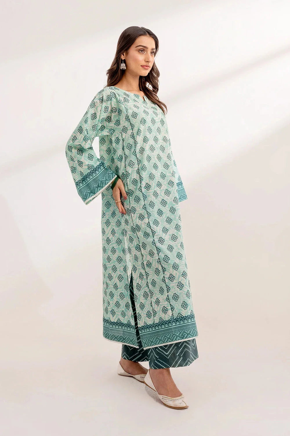 2PC Unstitched Printed Lawn Shirt and Trouser KST-3234 Printed KHAS STORES 