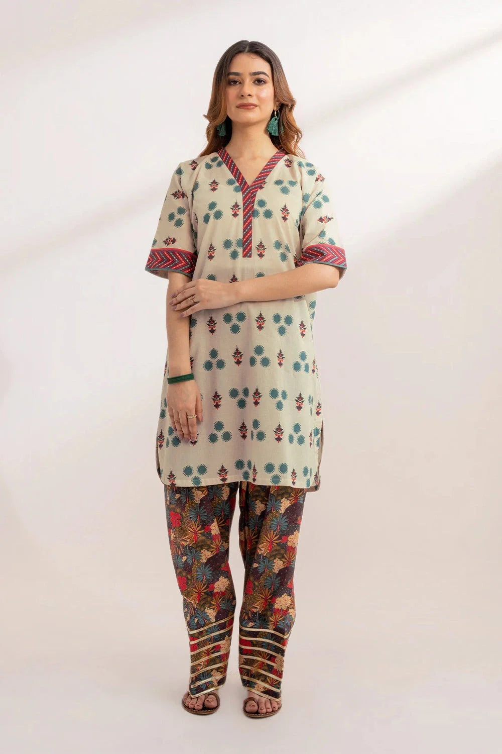 2PC Unstitched Printed Lawn Shirt and Trouser KST-3237 Printed KHAS STORES 