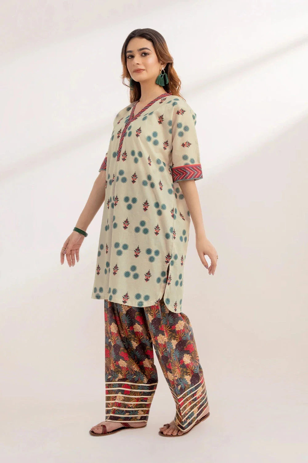 2PC Unstitched Printed Lawn Shirt and Trouser KST-3237 Printed KHAS STORES 