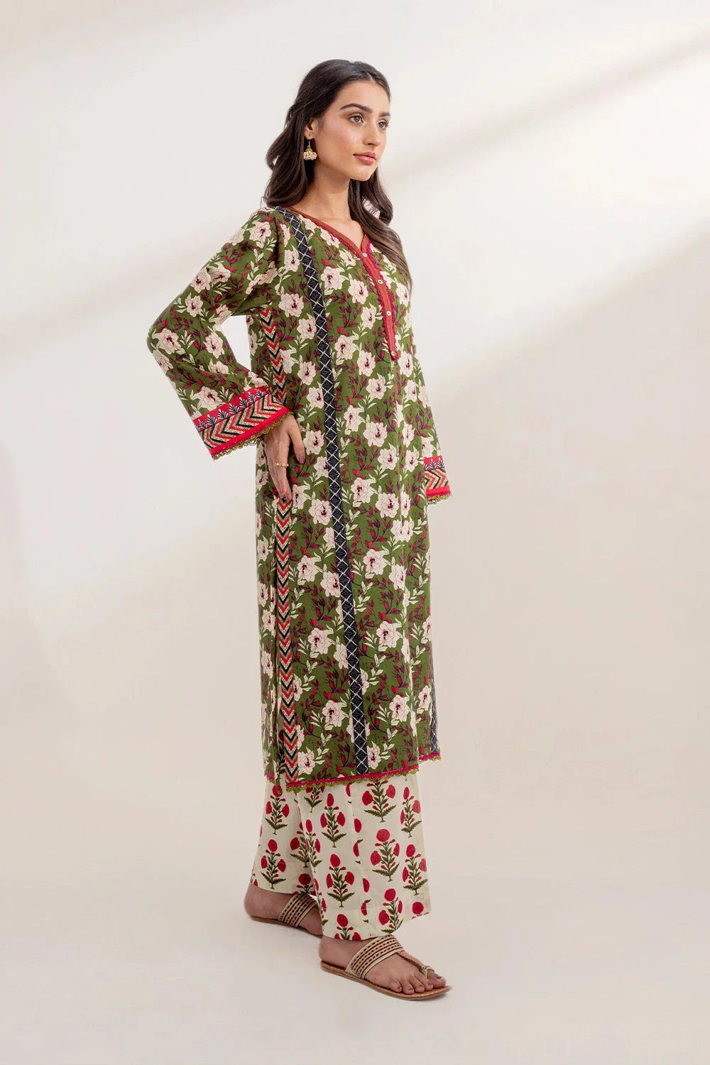 2PC Unstitched Printed Lawn Shirt and Trouser KST-3241 Printed KHAS STORES 