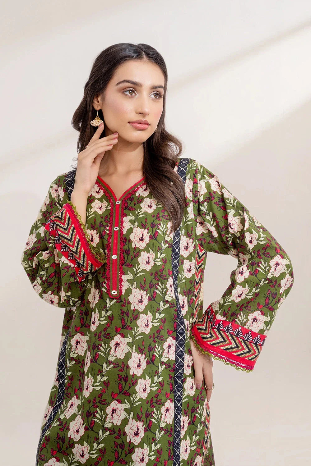 2PC Unstitched Printed Lawn Shirt and Trouser KST-3241 Printed KHAS STORES 