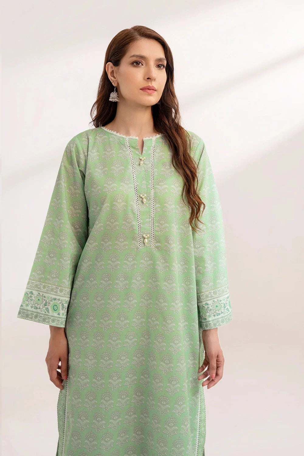 2PC Unstitched Printed Lawn Shirt and Trouser KST-3244 Printed KHAS STORES 