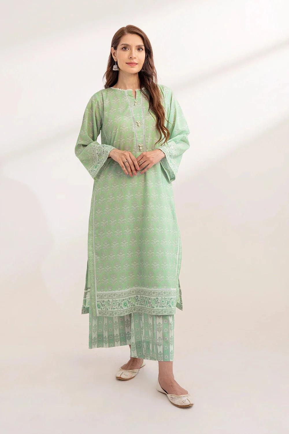 2PC Unstitched Printed Lawn Shirt and Trouser KST-3244 Printed KHAS STORES 