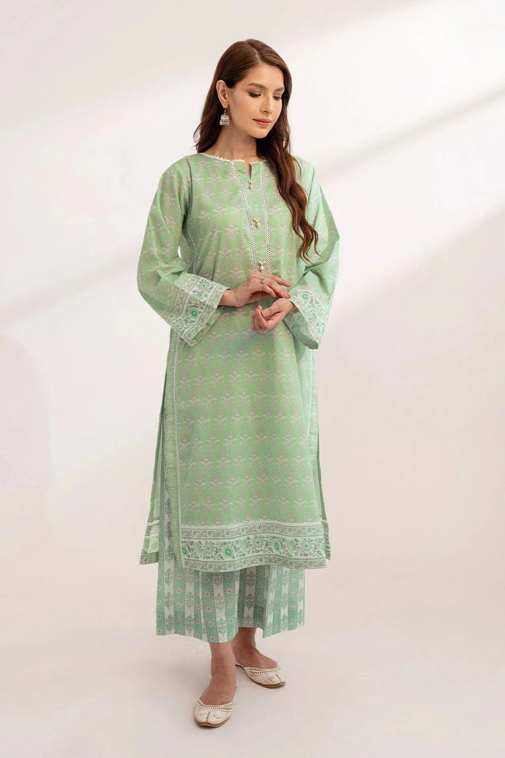 2PC Unstitched Printed Lawn Shirt and Trouser KST-3244 Printed KHAS STORES 