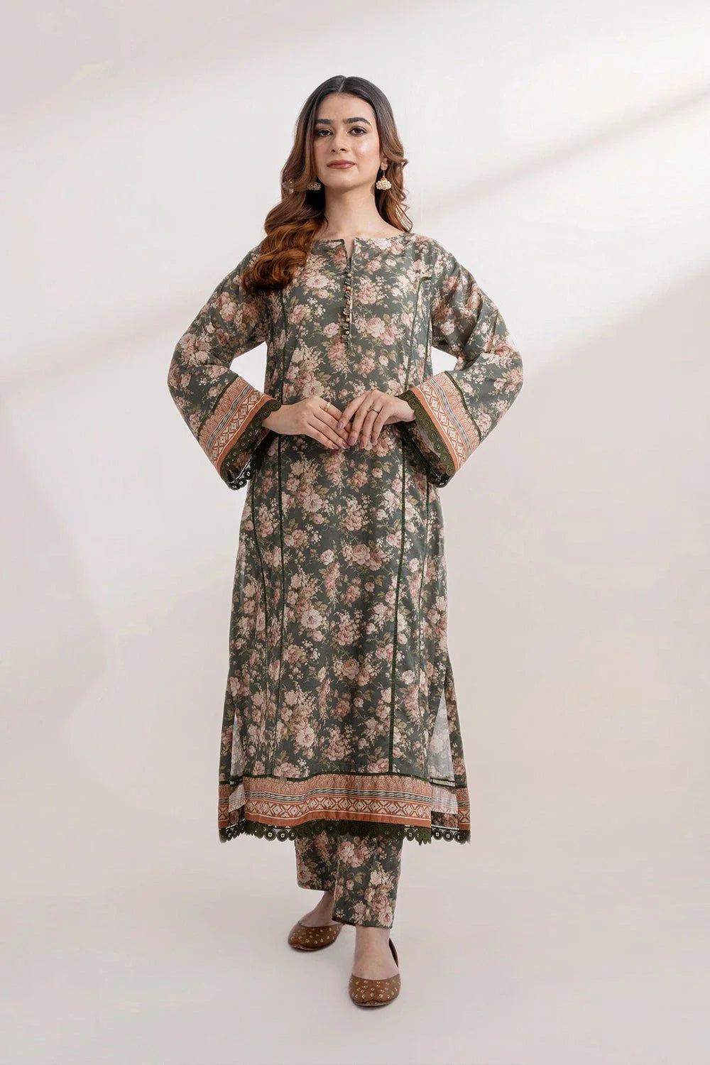 2PC Unstitched Printed Lawn Shirt and Trouser KST-3248 Printed KHAS STORES 