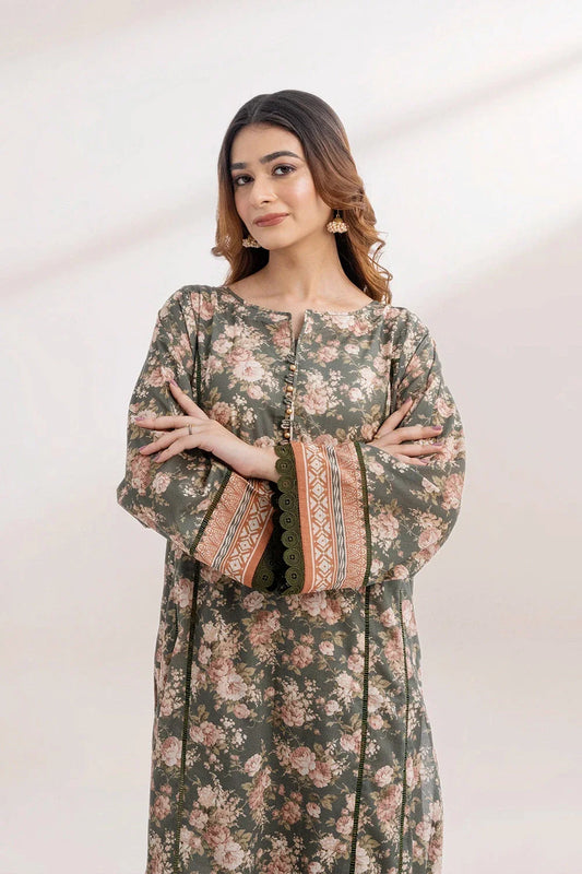 2PC Unstitched Printed Lawn Shirt and Trouser KST-3248 Printed KHAS STORES 