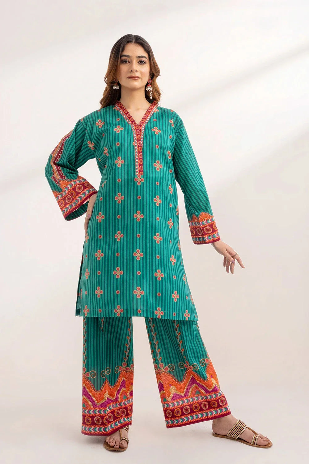 2PC Unstitched Printed Lawn Shirt and Trouser KST-3251 Printed KHAS STORES 