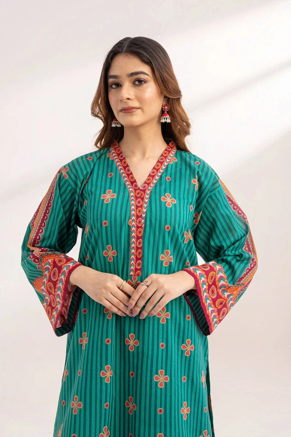 2PC Unstitched Printed Lawn Shirt and Trouser KST-3251 Printed KHAS STORES 