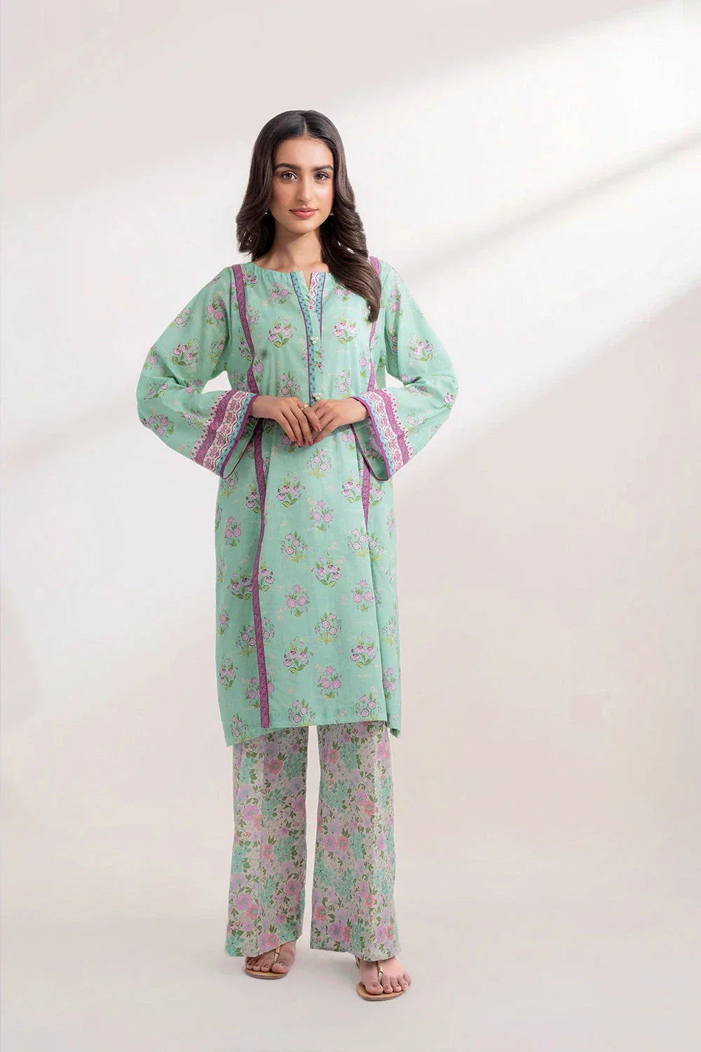 2PC Unstitched Printed Lawn Shirt and Trouser KST-3252 Printed KHAS STORES 
