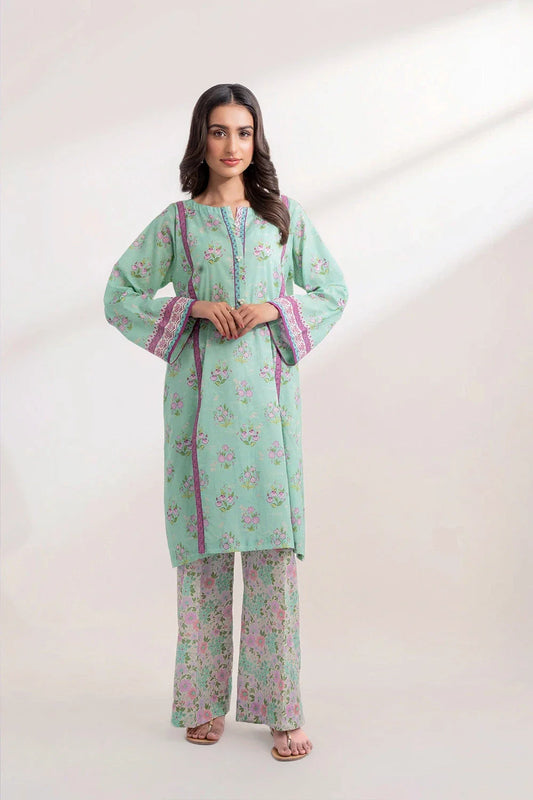 2PC Unstitched Printed Lawn Shirt and Trouser KST-3252 Printed KHAS STORES 
