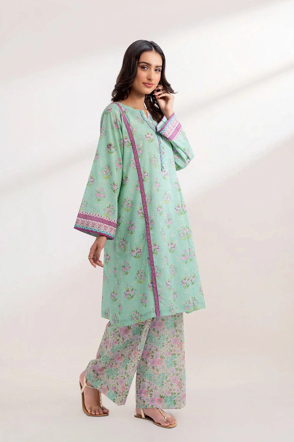 2PC Unstitched Printed Lawn Shirt and Trouser KST-3252 Printed KHAS STORES 