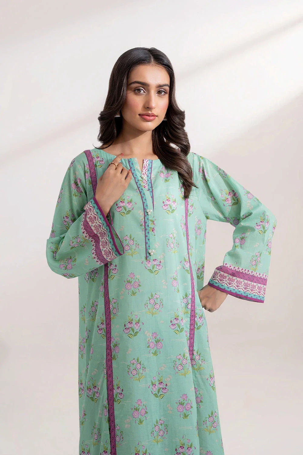 2PC Unstitched Printed Lawn Shirt and Trouser KST-3252 Printed KHAS STORES 