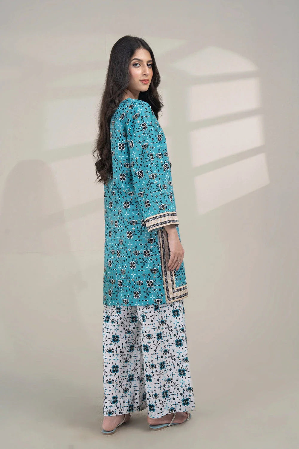 2PC Unstitched Printed Lawn Shirt and Trouser KST-3256 Printed KHAS STORES 