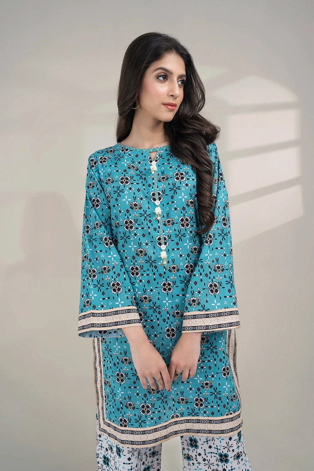 2PC Unstitched Printed Lawn Shirt and Trouser KST-3256 Printed KHAS STORES 