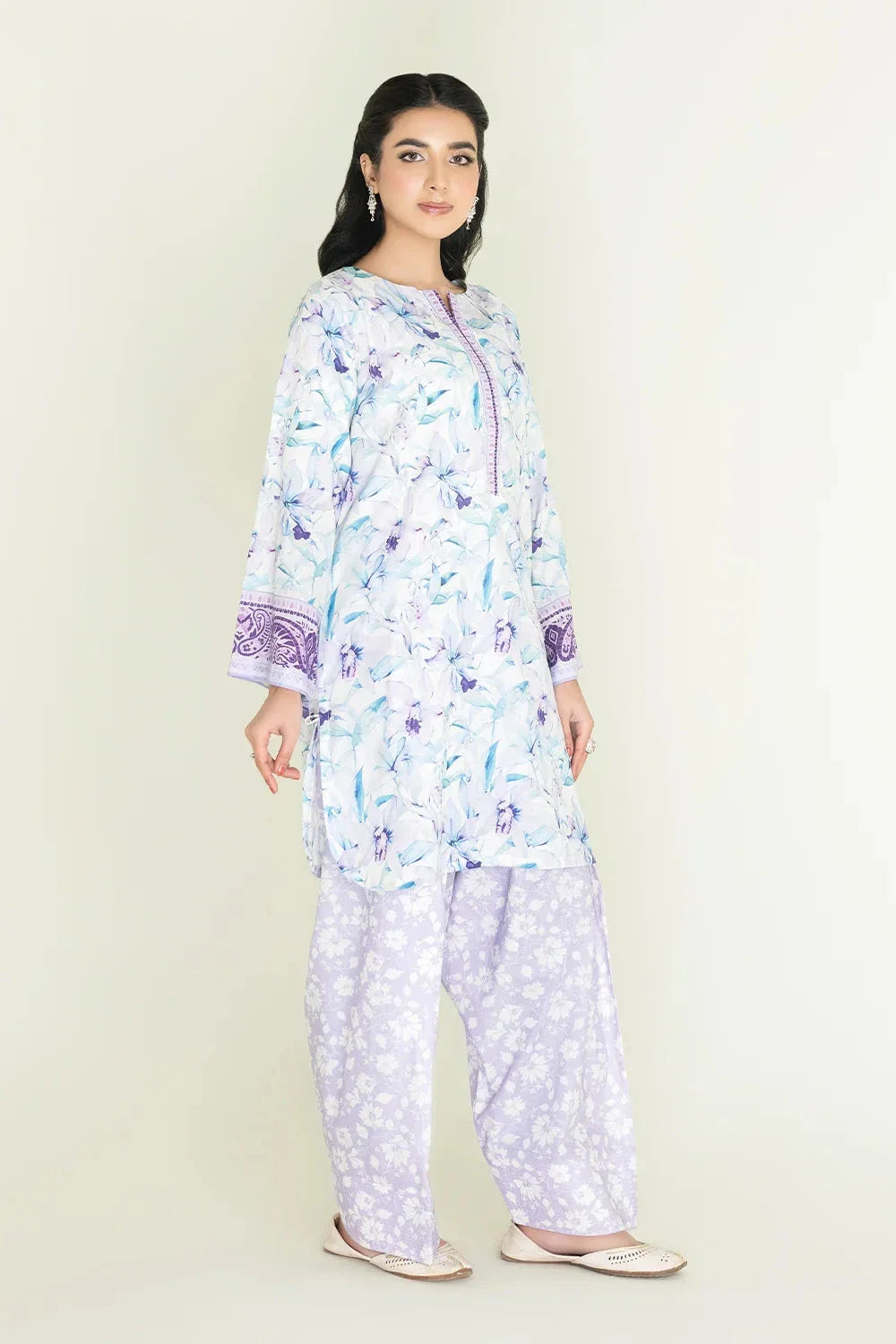 2PC Unstitched Printed Lawn Shirt and Trouser KST-3459 Printed KHAS STORES 