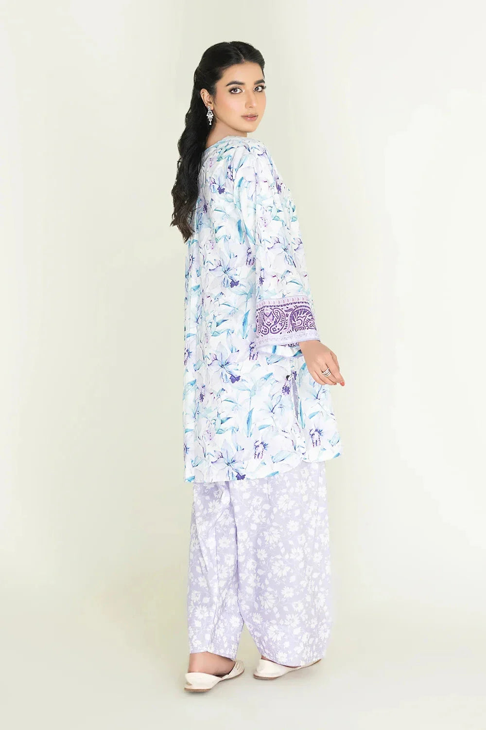 2PC Unstitched Printed Lawn Shirt and Trouser KST-3459 Printed KHAS STORES 