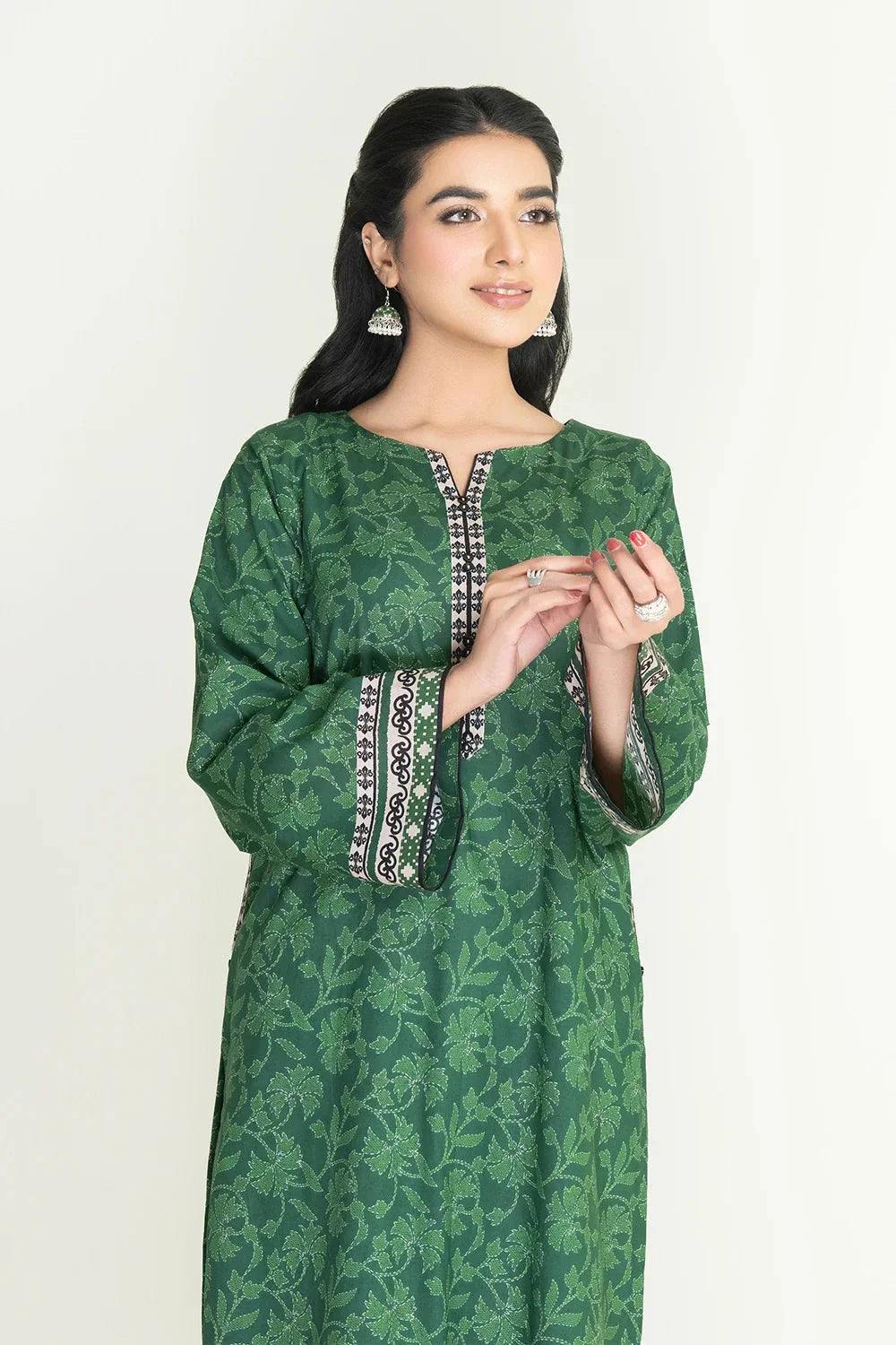 2PC Unstitched Printed Lawn Shirt and Trouser KST-3464 Printed KHAS STORES 