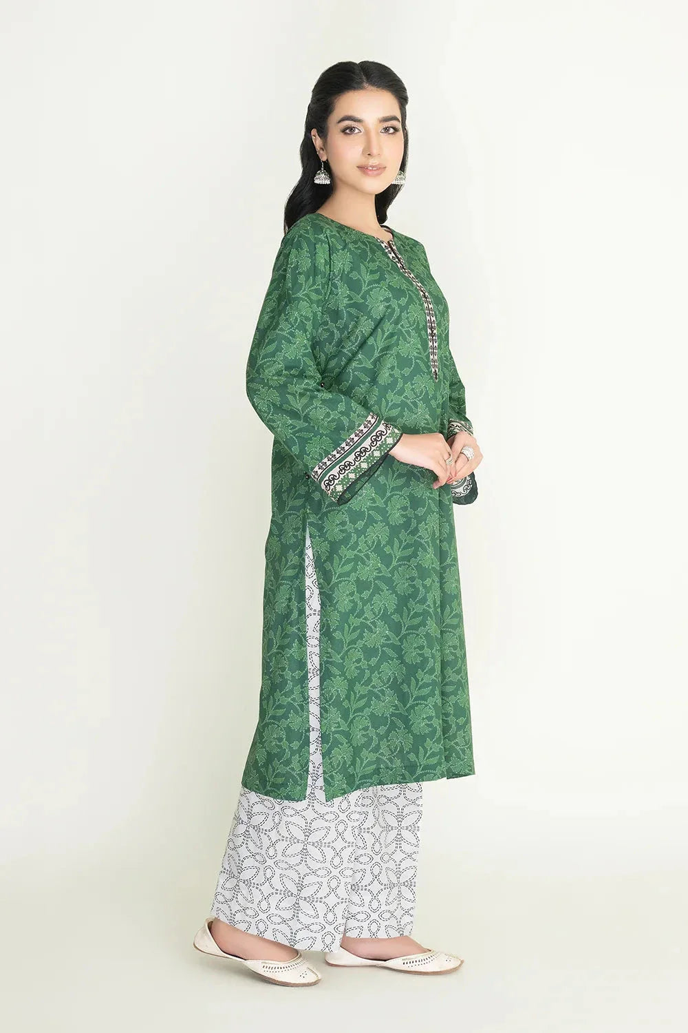 2PC Unstitched Printed Lawn Shirt and Trouser KST-3464 Printed KHAS STORES 