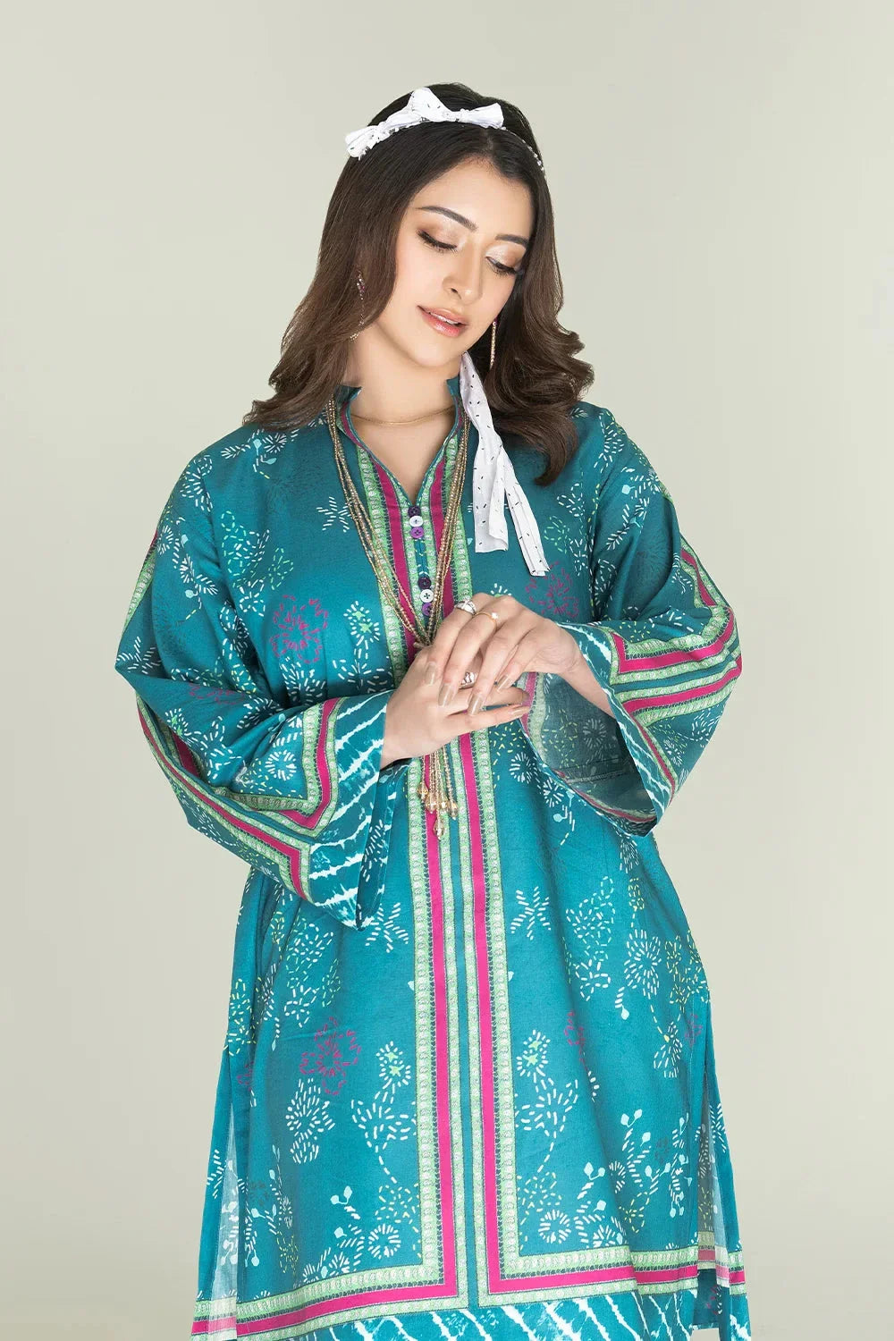 2PC Unstitched Printed Lawn Shirt and Trouser KST-3465 Printed KHAS STORES 