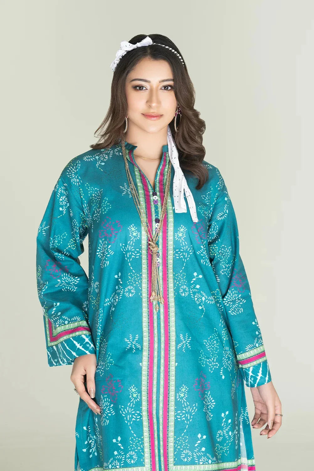 2PC Unstitched Printed Lawn Shirt and Trouser KST-3465 Printed KHAS STORES 
