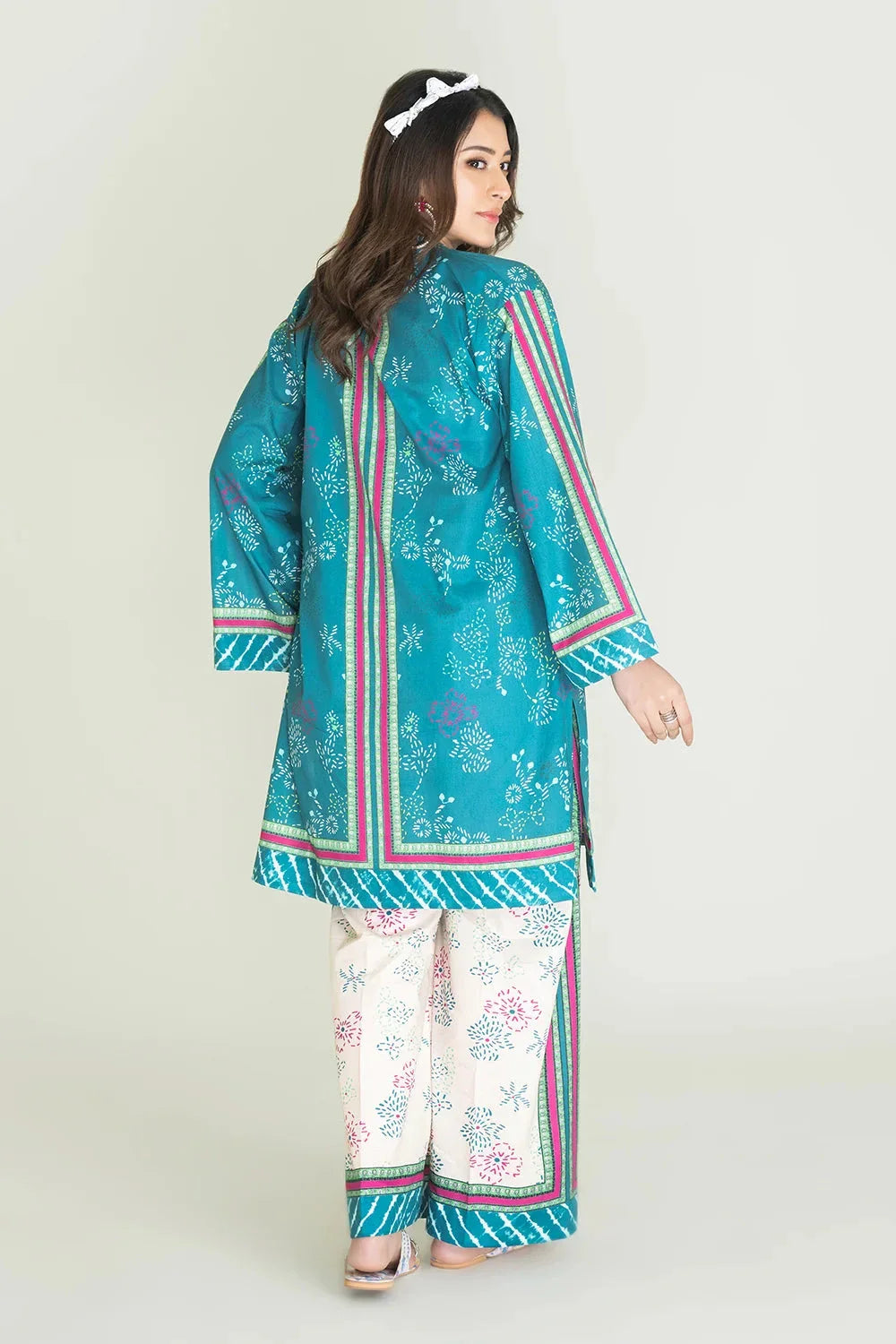 2PC Unstitched Printed Lawn Shirt and Trouser KST-3465 Printed KHAS STORES 
