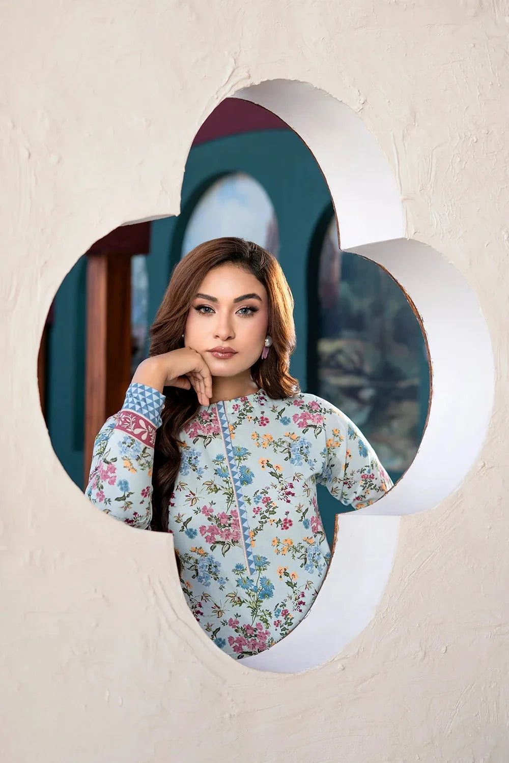 2PC Unstitched Printed Lawn Shirt and Trouser KST-4025 Printed KHAS STORES 